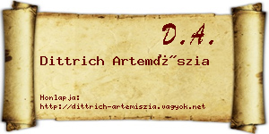 Dittrich Artemíszia névjegykártya